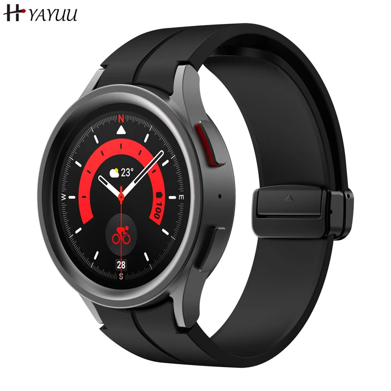 

Спортивный ремешок для Galaxy Watch 5 44 мм 40 мм/Watch 5 Pro 45 мм, мягкий силиконовый браслет с магнитной пряжкой для Samsung Galaxy Watch 4 44 мм 40 мм/Galaxy Watch 4 Classic 46 м...