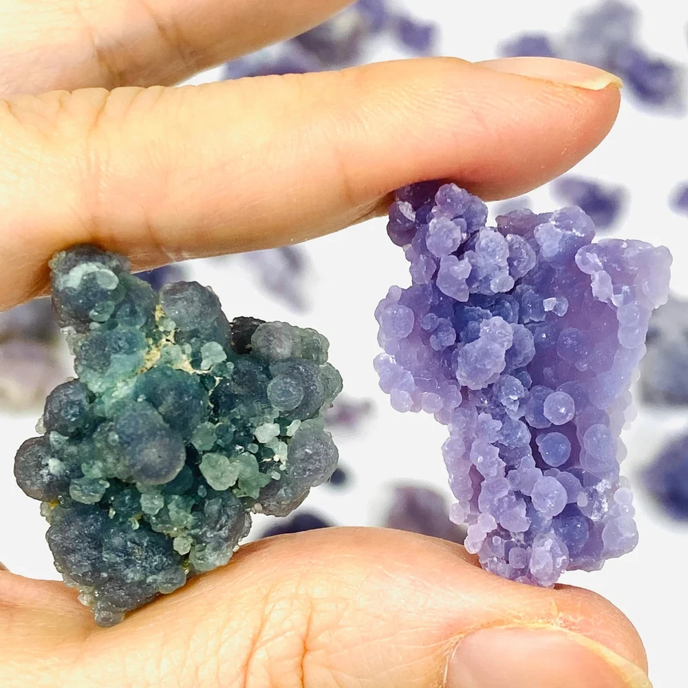 

10-50g Natural Grape Shaped Agate Raw Geode Gemstone Healing Quartz Purple Green Irregular Stones and Crystals Home Decorations