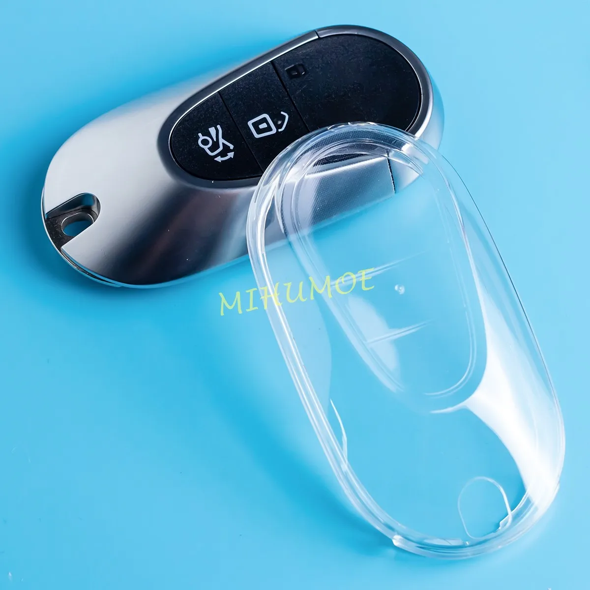 

For Mercedes C S GLC EQS EQE W206 S206 W223 X254 V297 V295 Transparent Clear Car Key Fob Cover Case Holder Accessories