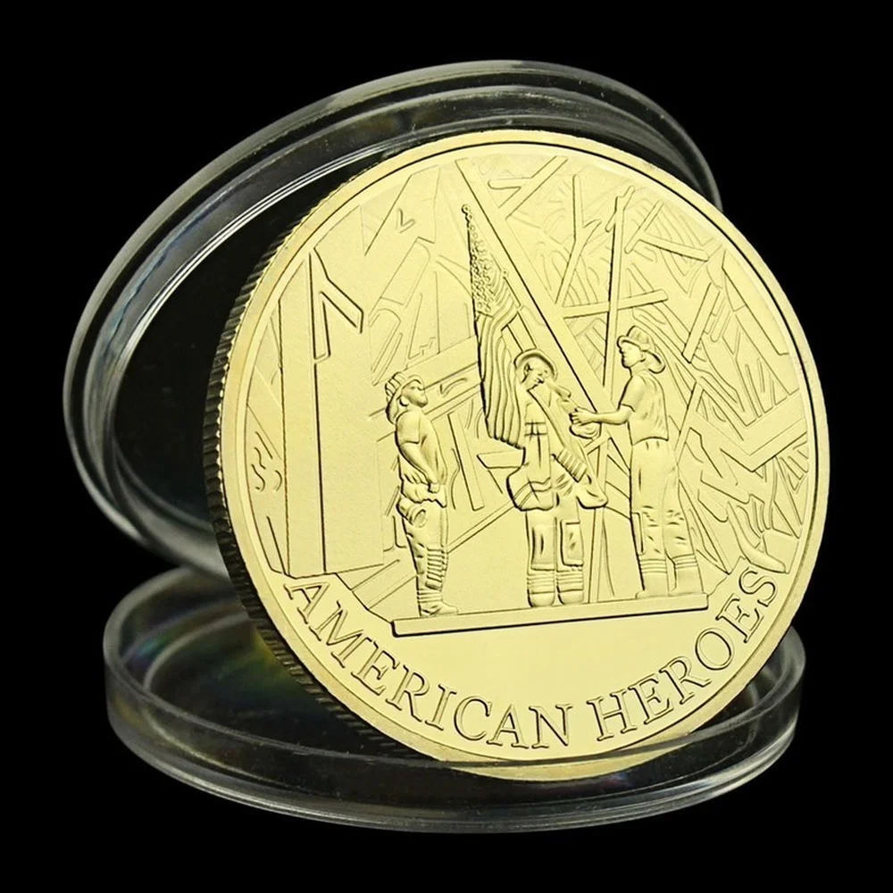 September 11 Attacks Always Remember Collectible Gold Plated Souvenir American Heroes Basso-relievo Commemorative Coin | Дом и сад