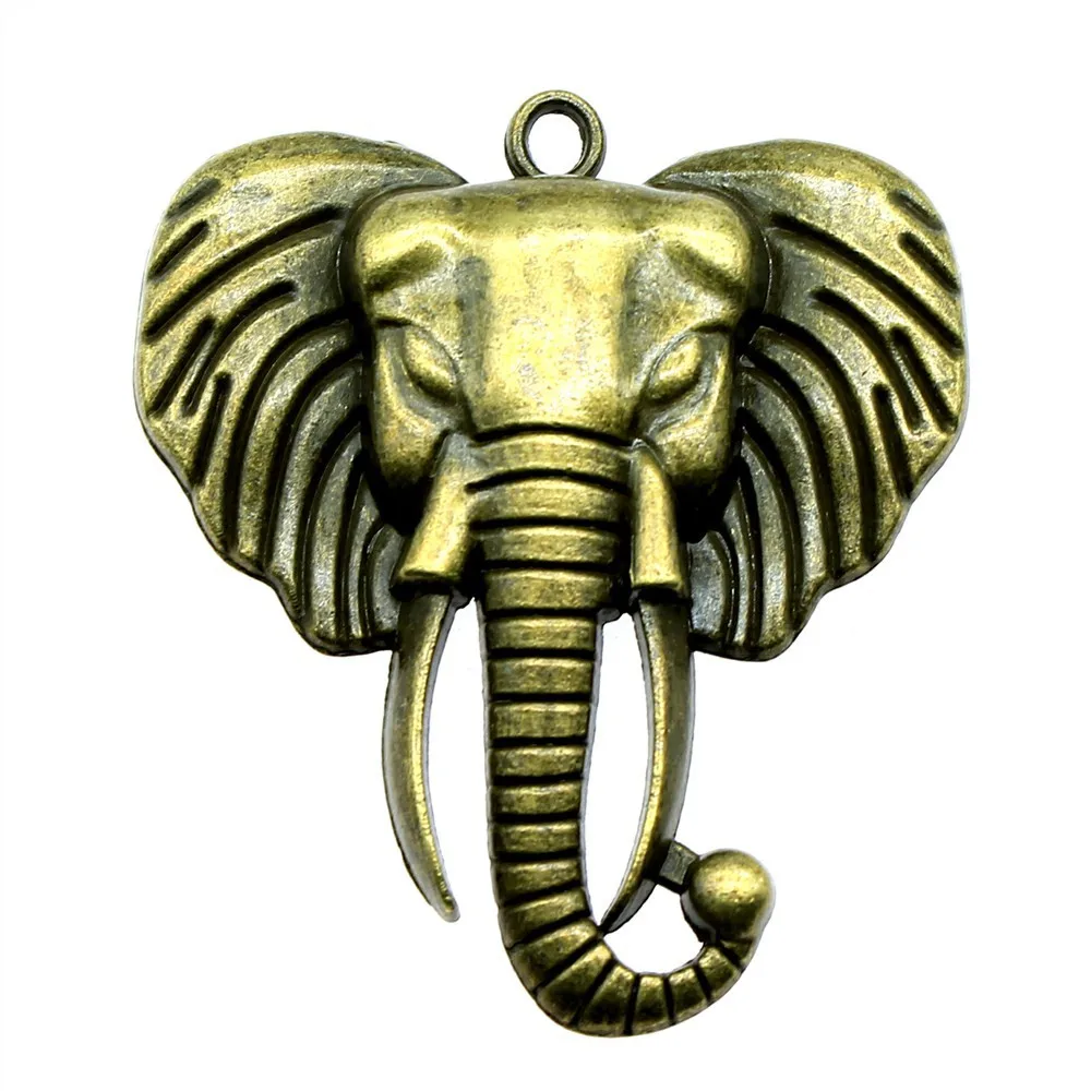 2Pcs 54x47mm Antique Silver Color Elephant Charms Pendant Designer Charms Fit Jewelry Making DIY Jewelry Accessories Wholesale