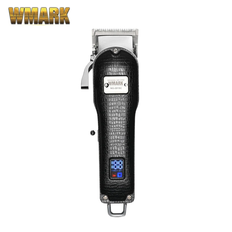 

New WMARK NG-2019C Crocodile Leather Flower Texture Hair Clipper Oil Head Electric Clipper Rechargeable Trimmers Beard 2500mAh