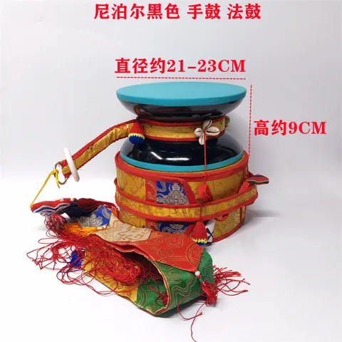 Деревянный тибетский барабан с сумкой