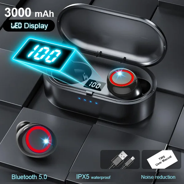 

Беспроводные наушники Y50 TWS Blutooth 5,0, шумоподавляющая гарнитура, 3D стерео звук, музыка, Внутриканальные наушники для сотового телефона Android IOS