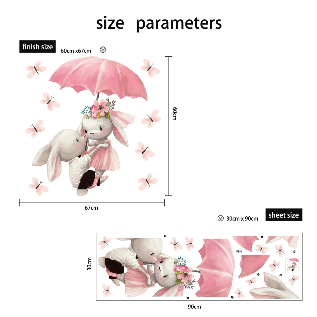 Кроличьи детские обои для фона живой спальни декорация наклейки на стену.