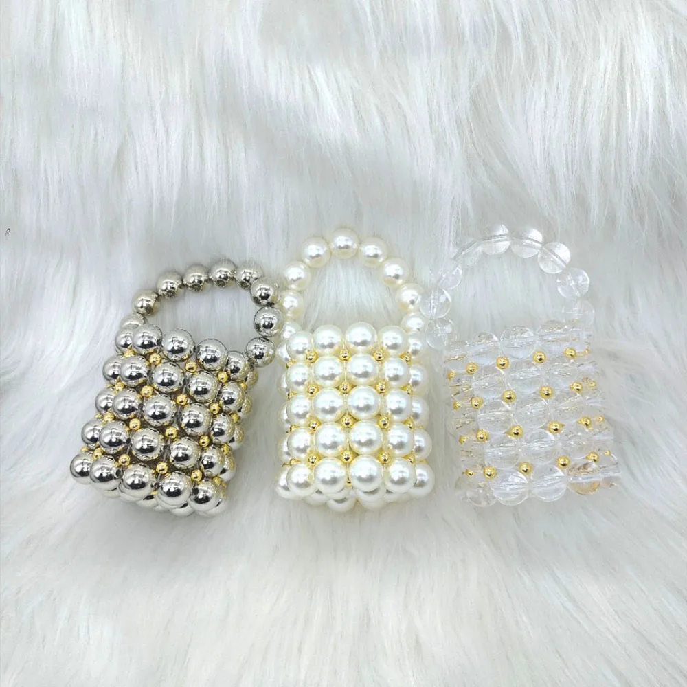 

Bucket Mini Cute Acrylic Beads Sweet Color One Shoulder Bag Handbag 0721