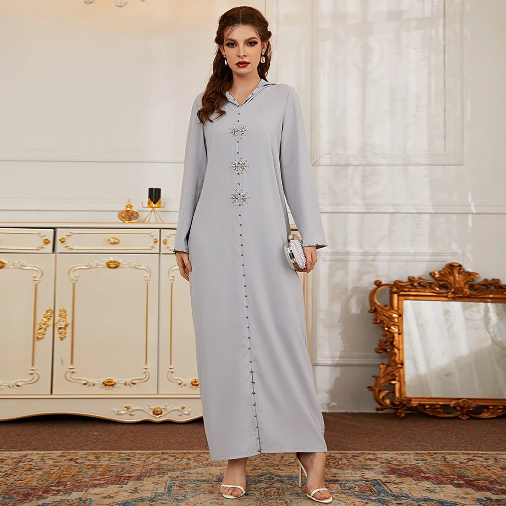Рамадан Eid Abaya Дубай, Турция, мусульманское платье с капюшоном, мусульманская одежда, платья для женщин, длинное женское платье, марокканский...