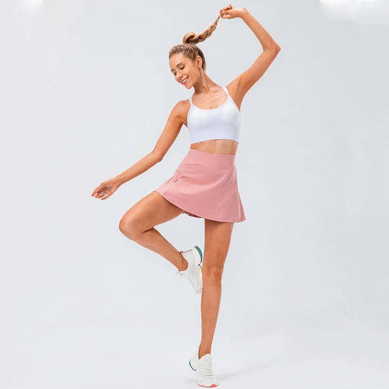 LuluTennis Female Shorts Pleated Skirt Breathable Golf Wear Summer Women Yoga Sport Fitness Outdoor Jogging Dance Gym Skirts