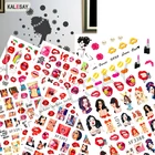 Популярная 3D наклейка для дизайна ногтей, маникюрный дизайн, наклейка, сексуальные губы, девушка, самоклеящаяся переводная наклейка на ногти, декоративные наклейки