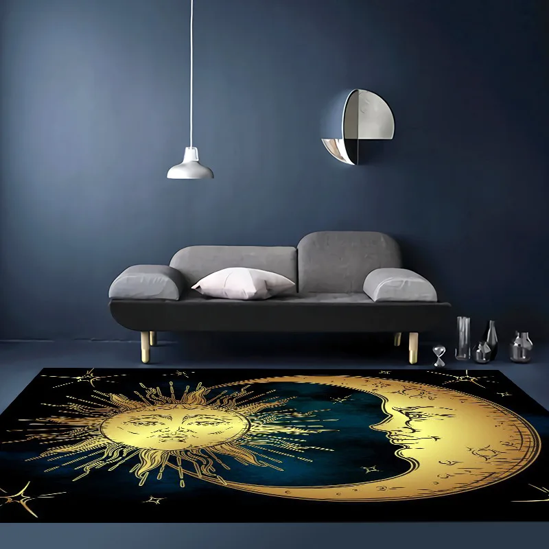 

LUOLAL Living Room Rug Visual Gradient Tea Table Blanket Abstract Bedroom Bedside Balcony Dining Room Floor Mat Home Carpet