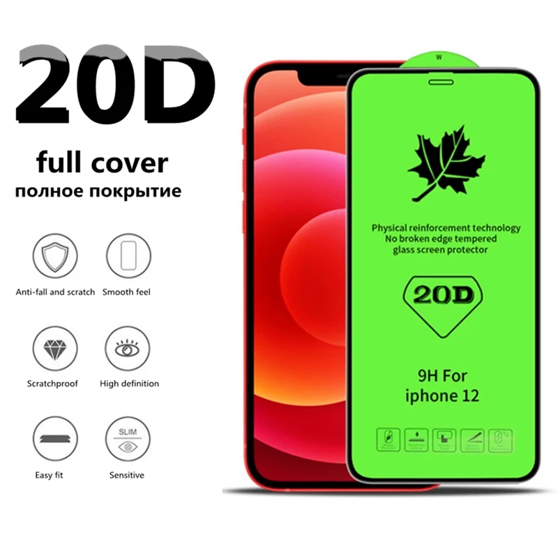 

20D Full Cover Screen Protector For iPhone 13 12 11 14 Pro Max Mini 6 7 8 Plus Tempered Glass For iPhone 11 PRO XS MAX X XR SE