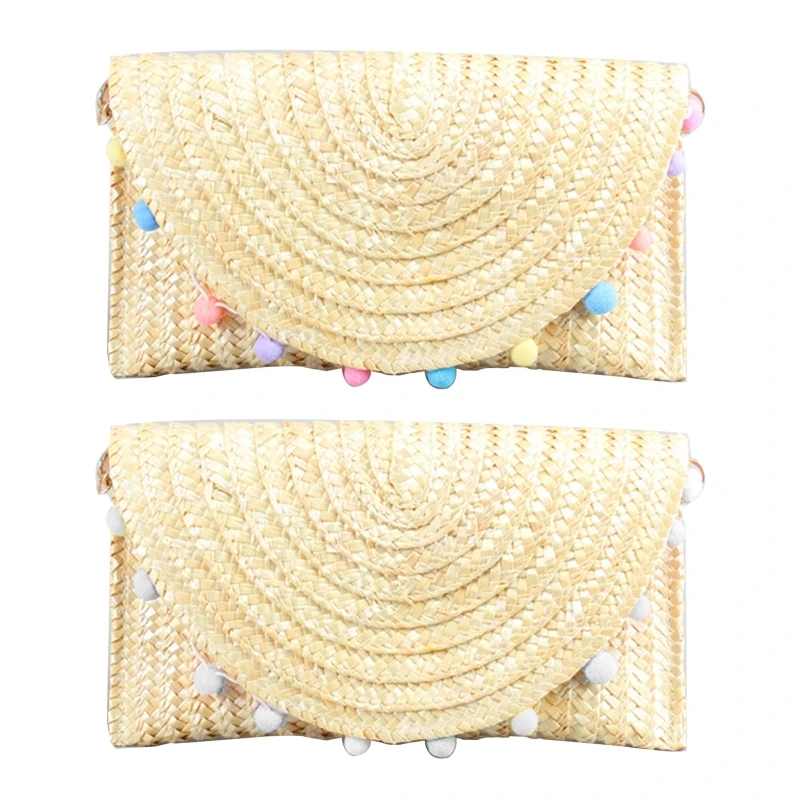 

Delicate Casual Envelope Straw Clutch Summer Handmade Woven Handbags Purse Wallet Gift for Mom Daughters Friends Lover