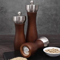handheld portable pepper grinder rotary wood household spice mill barbecue picnic outdoor refillable seasoning grinding