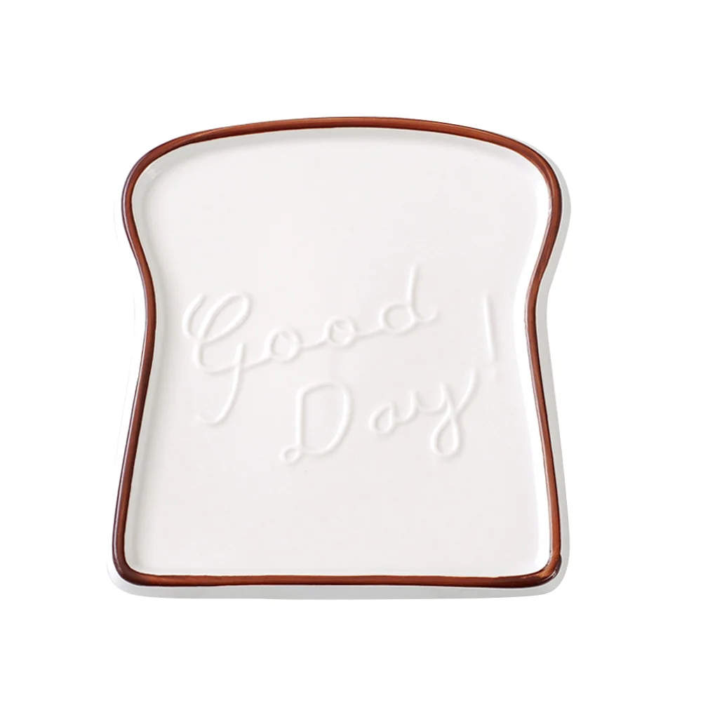 

Plate Toast Ceramic Bread Dish Tray Dessert Breakfast Plates Salad Dinner Sushi Display Stand Porcelain Pastry Creative Dishes
