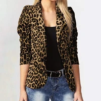 2022 spring and autumn fashion trend leopard print temperament commuter thin suit