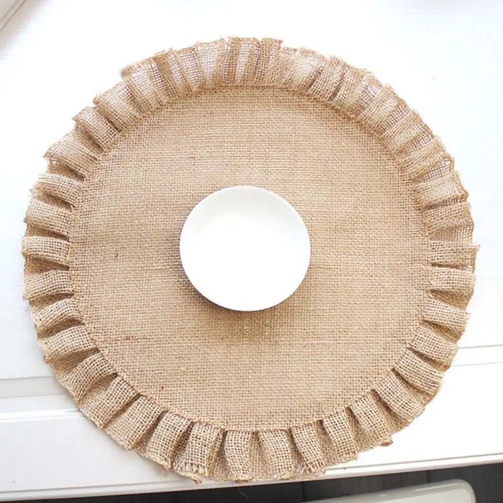 

Place Mat Khaki Cup Coaster Round Anti-scalding Modern Banquet Dining Table Non-slip Place Mat