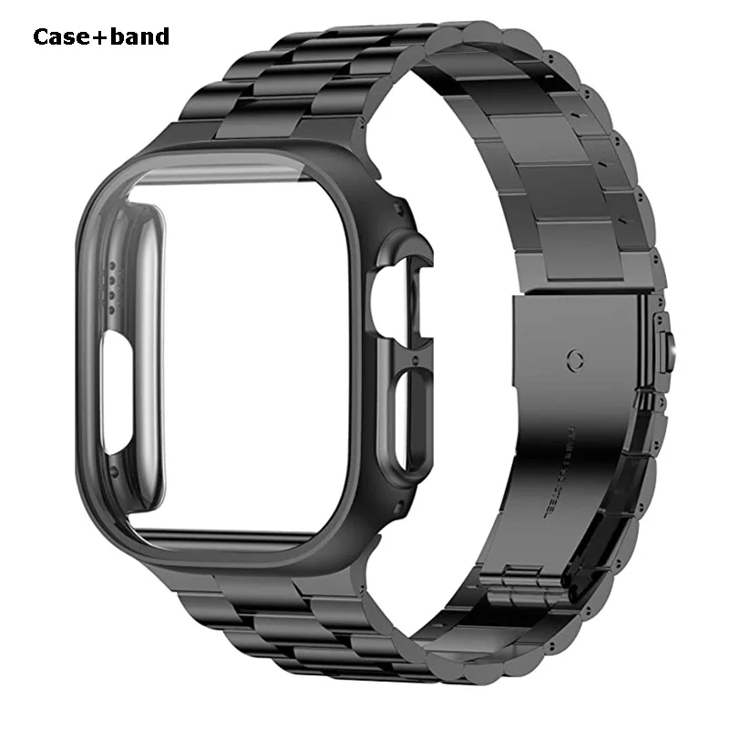 

Case+Band for Apple Watch Ultra Strap 49mm 45mm 41mm 44mm 40mm Cover Metal Bracelet for IWatch SE Series 8 7 6 5 4 Watchbands