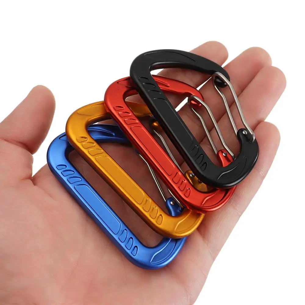 

12KN Multi Colors Aluminium Alloy Safety Buckle Keychain Climbing Button Carabiner Camping Hiking Hooks Outdoor Sports Accessory