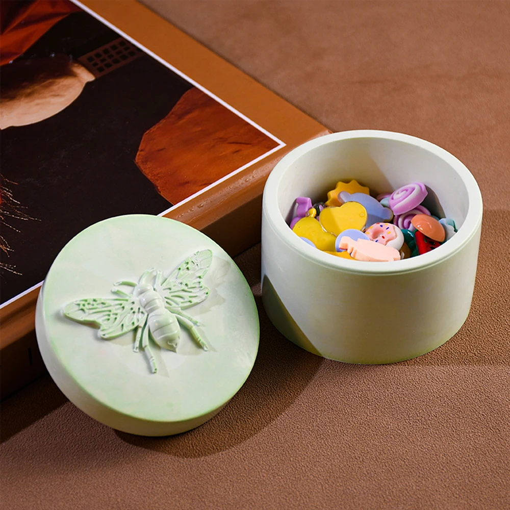 Чашка с крышкой для пчелы формы бетонной глины круглая чашка свечи ароматом