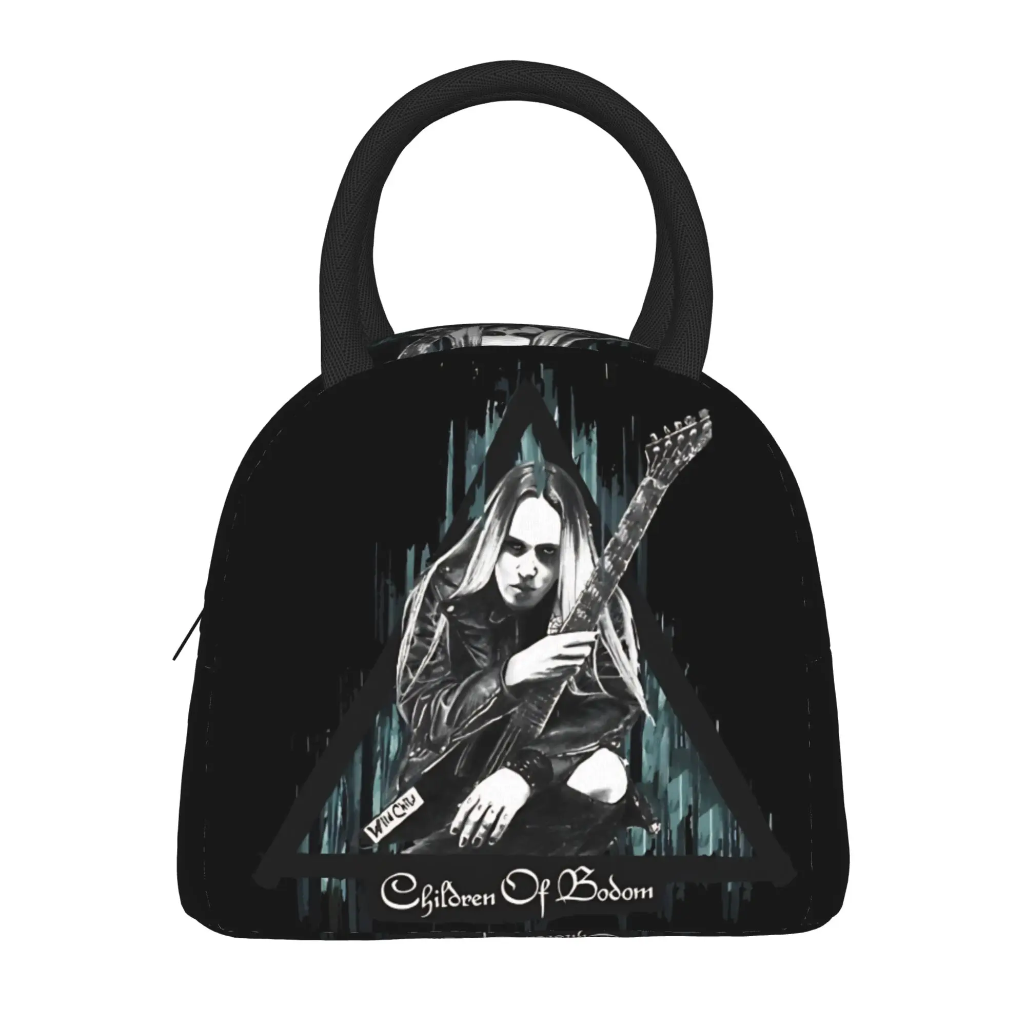 Фото Сумка для обеда Alexi Laiho Children Of Bodom, модная сумка для обеда для мужчин, офисная портативная сумка-холодильник, дизайнерская сумка-тоут из Оксфорда, сумки для еды №1