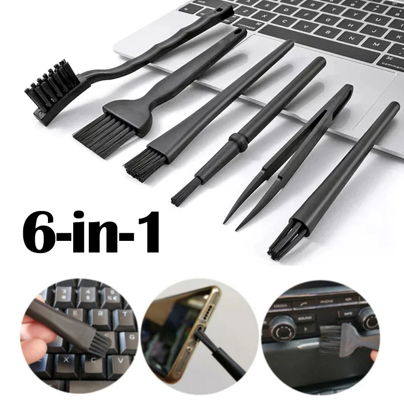 

6pcs Mini Professional Laptop Keyboard Cleaning Kit Multi Portable Anti Static Computer Phone Earphone Dust Brushes Cleaner Tool