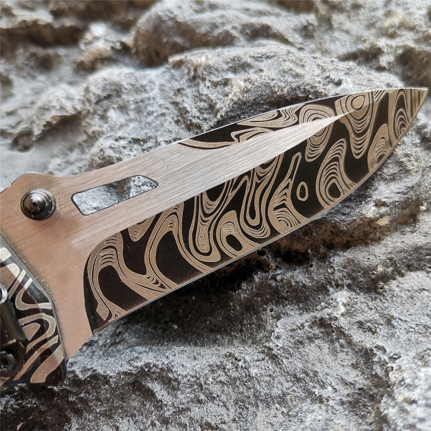 Складной нож с красочным рисунком карманный клинок 7CR13 рукоятка G10 тактические