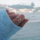 Простые парные кольца в виде морской волны, серебряное кольцо из сплава для океан, серфинга, парные женские свадебные украшения, подарок 2021