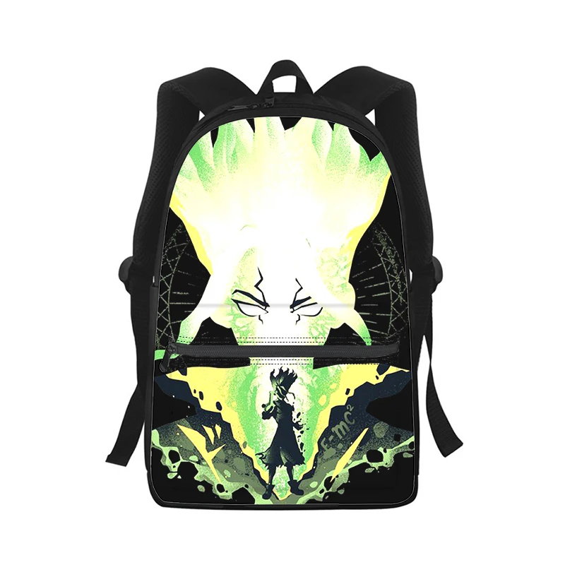 Dr STONE anime Men Women Backpack 3D Print Fashion Student School Bag Laptop Backpack Kids Travel Shoulder Bag
