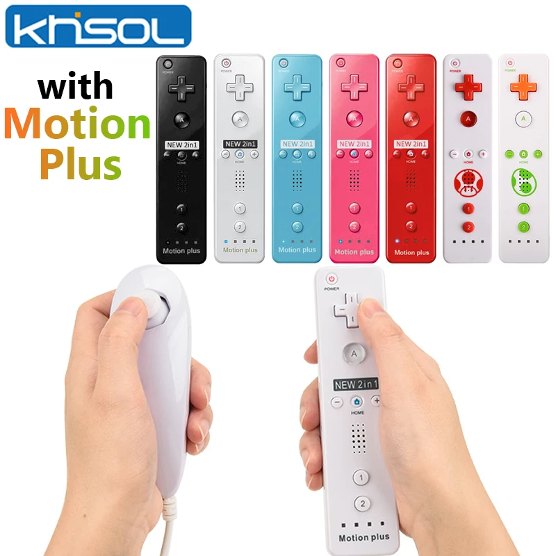 

2PCS Remote Controller For Nintendo Wii Nunchuck with Motion Plus Wireless Gamepad For Nintend Wii Console Joystick Joypad