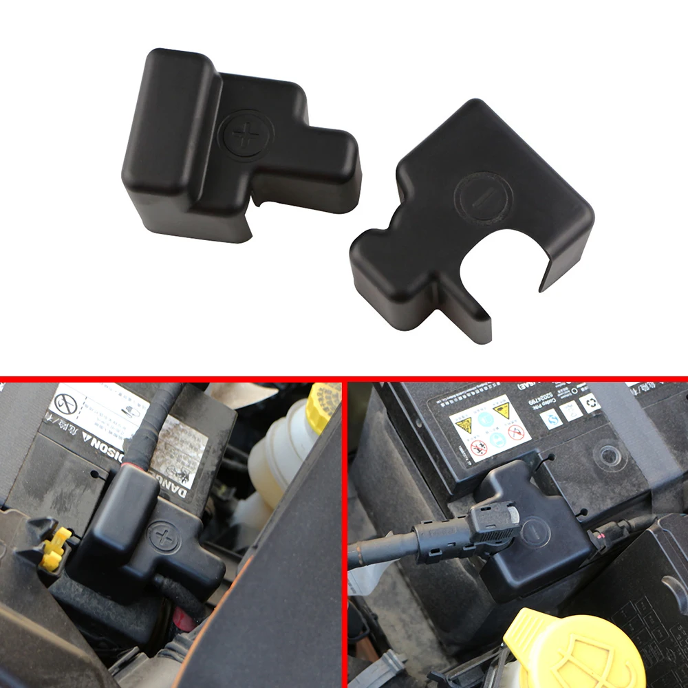 Engine Batteries Positive Negative Cover For Jeep Renegade 2014 - 2020 Electrode Battery Protection Covers Cap Accessories