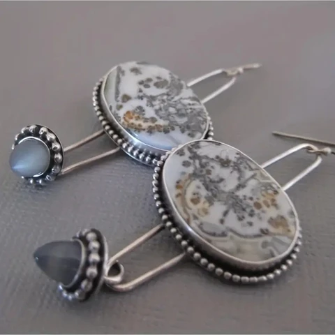 Серебристые винтажные серьги NovoPublic