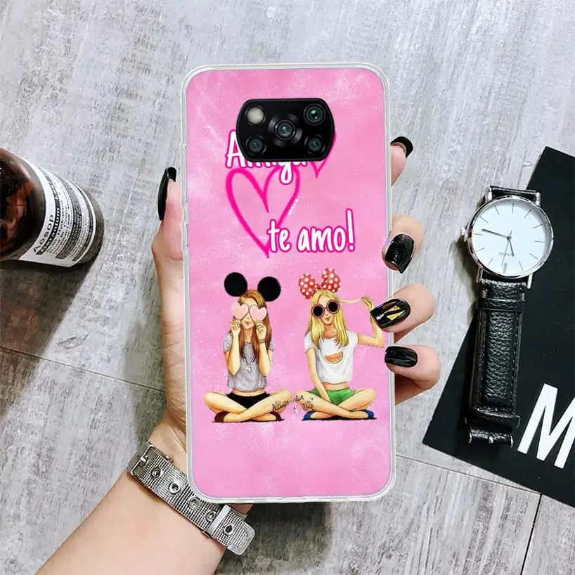 Чехол для телефона с надписью Best Friends Forever BFF Xiaomi Poco X3 X4 Nfc M3 M2 M4 Pro F3 F2 F1 Mi Note 10 Lite A3 A2 A1