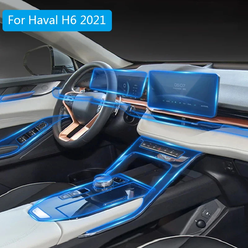 

Центральная консоль автомобиля, прозрачная Фотополимерная пленка против царапин, аксессуары, центральная консоль для Haval H6 2021