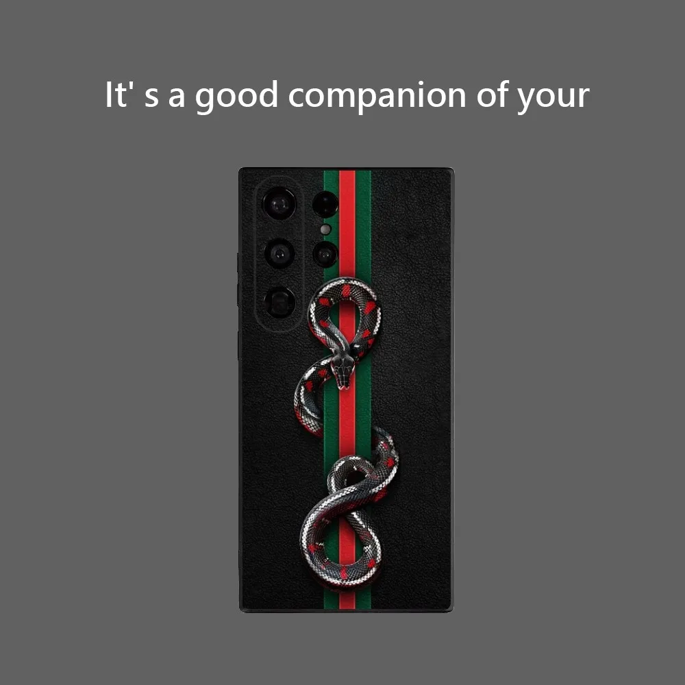 Знаменитый итальянский чехол для телефона со змеиным разъемом Samsung Galaxy S25 Ultra S22 S23