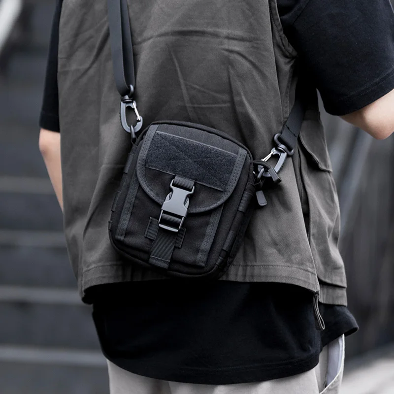 

Модная мужская сумка-мессенджер, Холщовая Сумка через плечо для сотового телефона, маленькая дорожная поясная сумка через плечо, Повседнев...