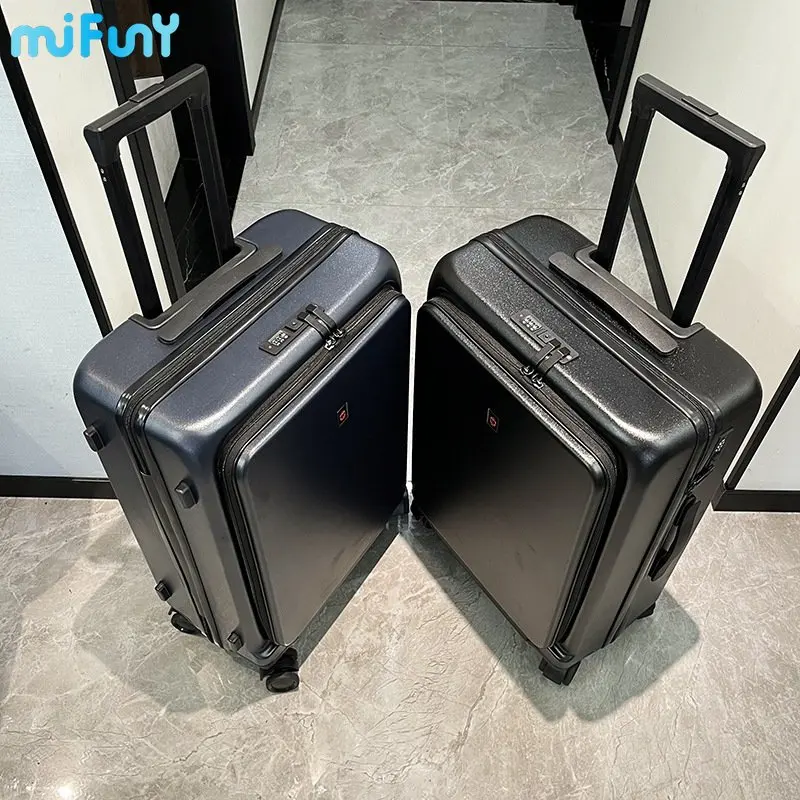 MIFUNY Front Opening Suitcase Travel Luggage Business Suitcases on Mute Wheels 20inch Cabin Rolling Luggage 24'' Rolling Luggage
