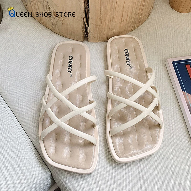 Fashion Sandals Women's Summer New Simple Soft Bottom Flat Bottom Fairy Slippers Are Anti-skid And Wear-resistant