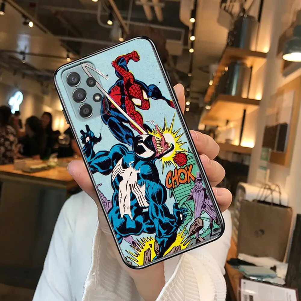 Чехол для телефона Venom VS Spider Man для Samsung Galaxy A70 A50 A51 A71 A52 A40 A30 A31 A90 A20E 5G a20s черный орнаментальный ковер.