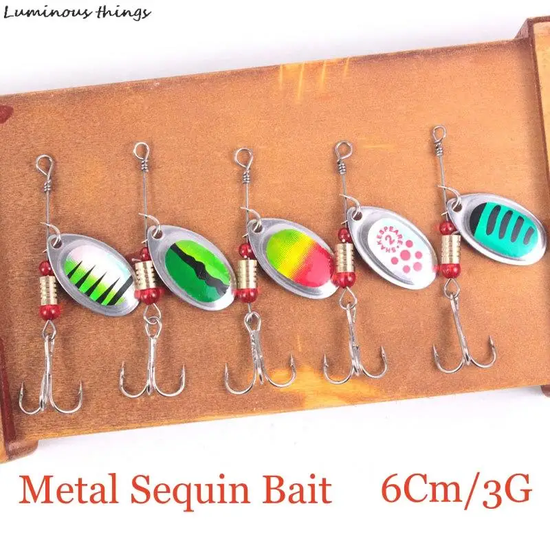 

1PC NEW 6Cm/3G Water Droplet Rotating Metal Sequin Bait Iron Plate Road Fishing Gear Accessories