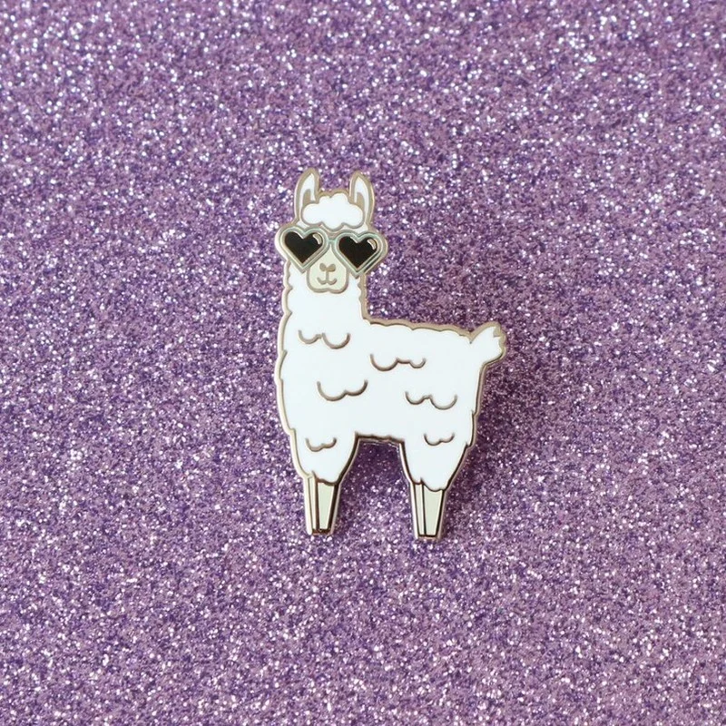 

Cute Llama Hard Enamel Pin Kawaii Animal Lapel Pins Badge Llama Lover Gift Brooch for Jewelry Accessory