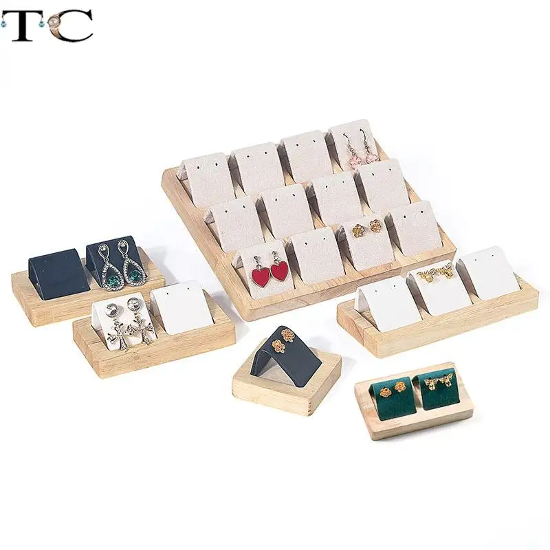 

Wooden Creative Earring Tray Ear Stud Display Props Earrings Hanger Display Holder Jewelry Counter Eardrop Holder