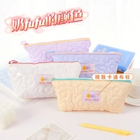 strawberry puffs pencil cases for girls large capacity pencil pouch soft kawaii stationery pen case cute pencil case