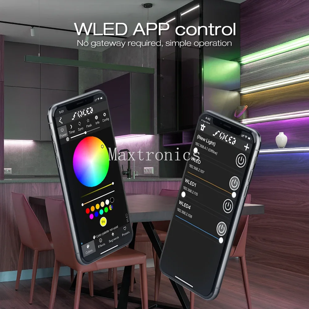 Фото Контроллер GLEDOPTO ESP32 WLED GL-C-012WL/RC-001WL IP65 Динамические светильники DC5-24V WiFi WS2811 WS2812 SK6812 WS2813 WS2815 Светодиодная лента №2