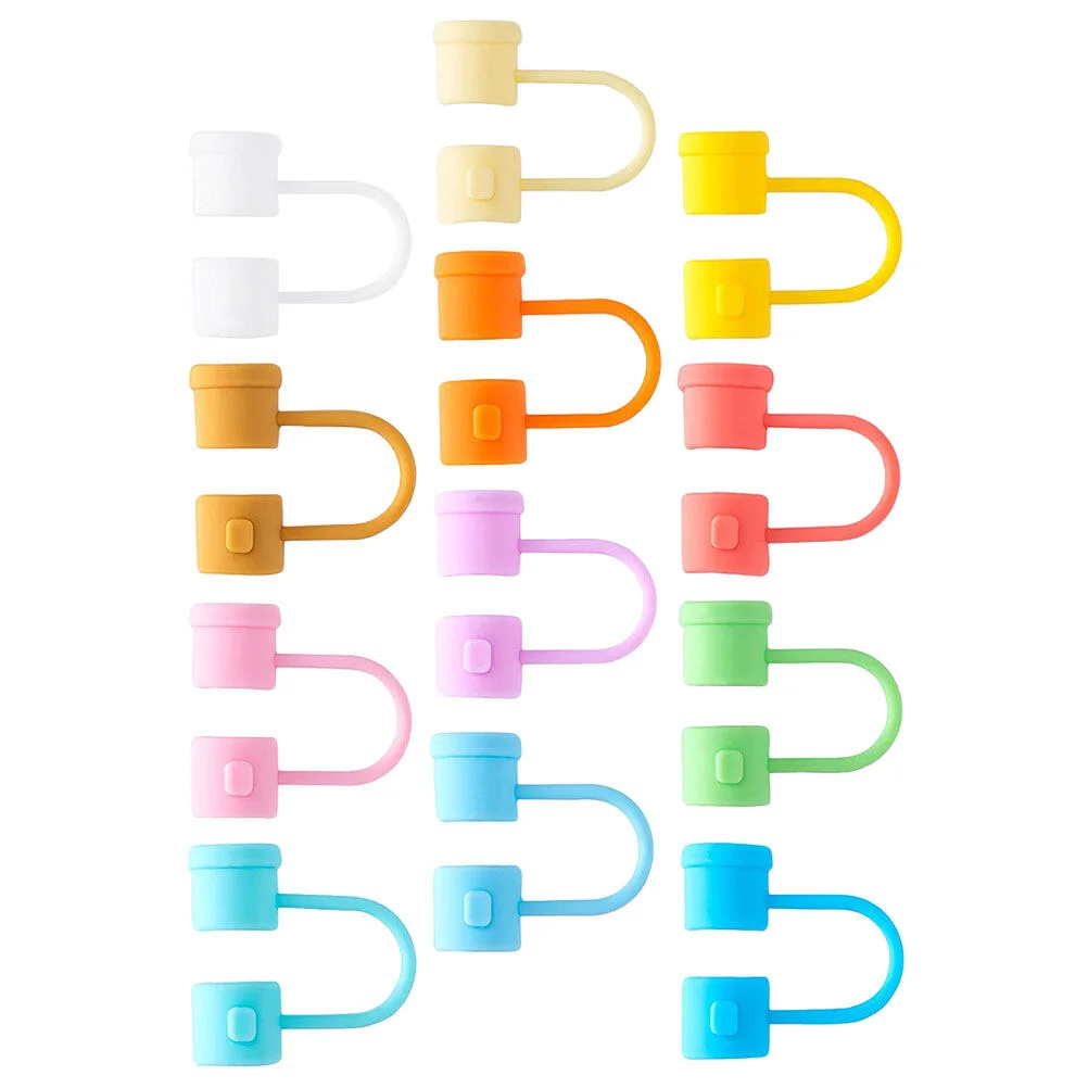 

12 Pcs Tumbler Tips Protector Reusable Straw Covers Hat End Silica Gel Silicone Stopper