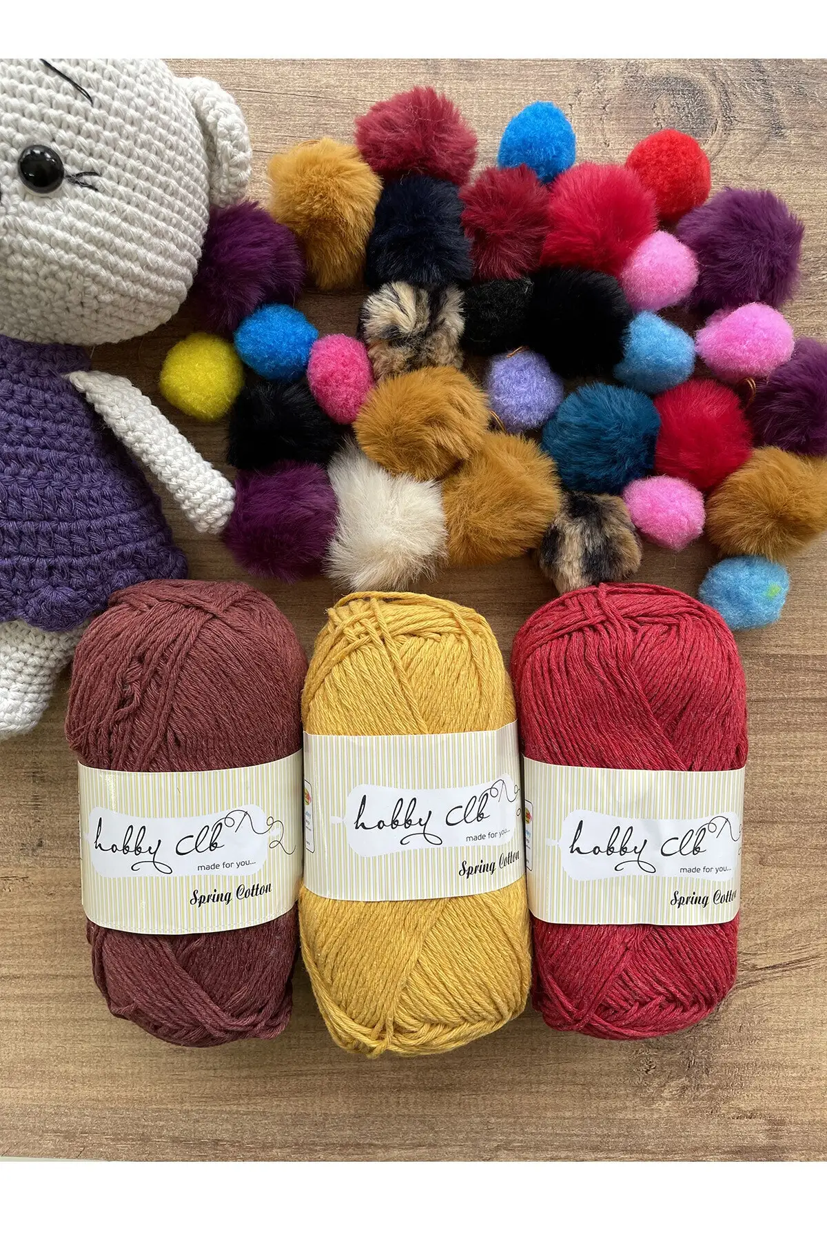 

100 cotton Punch and Amigurumi rope set 3-piece knitting rope hobby supplies & entertainment life