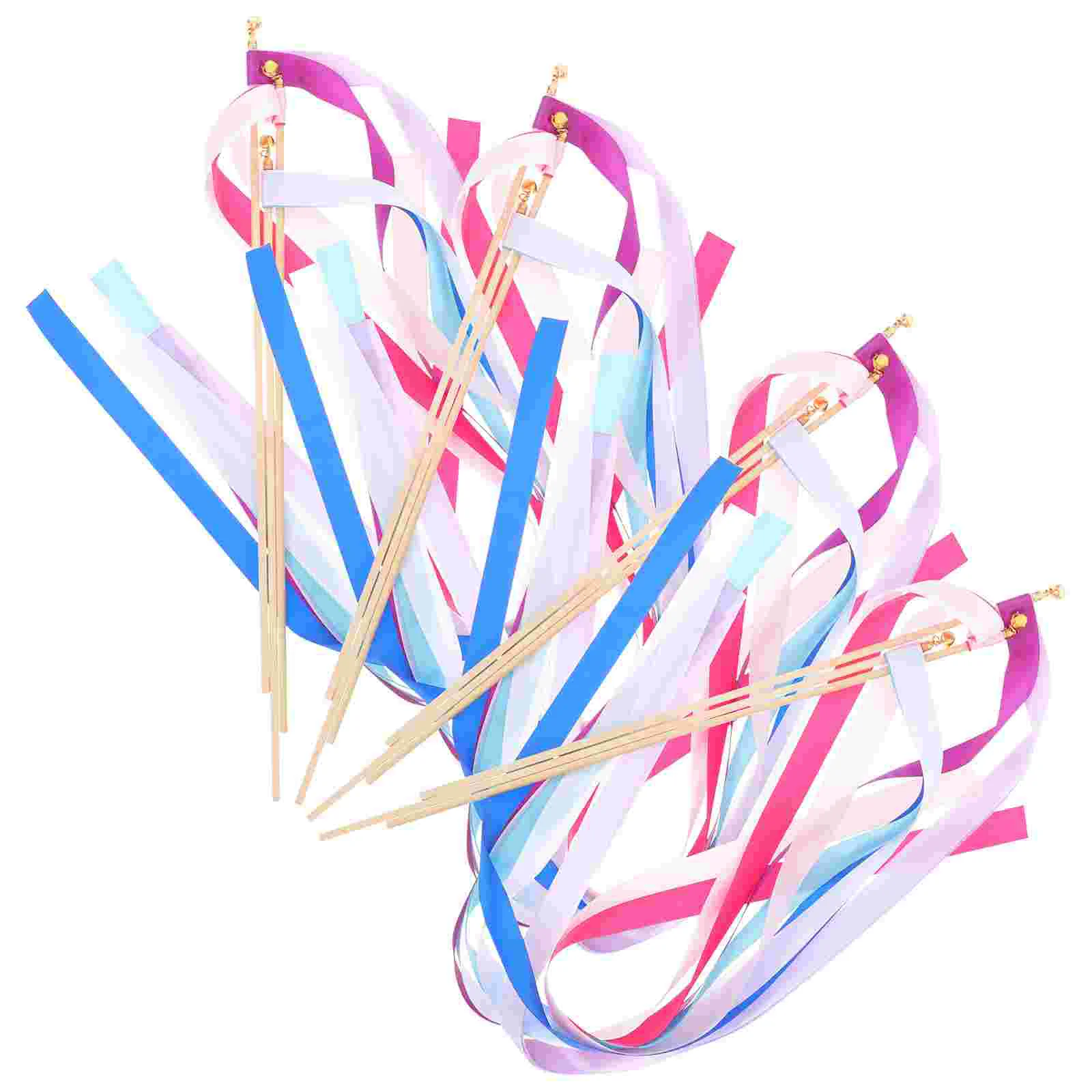 

30pcs Wedding Wands Ribbon Streamers with Bell Fairy Stick Party Favors Supplies (Assorted Colors)