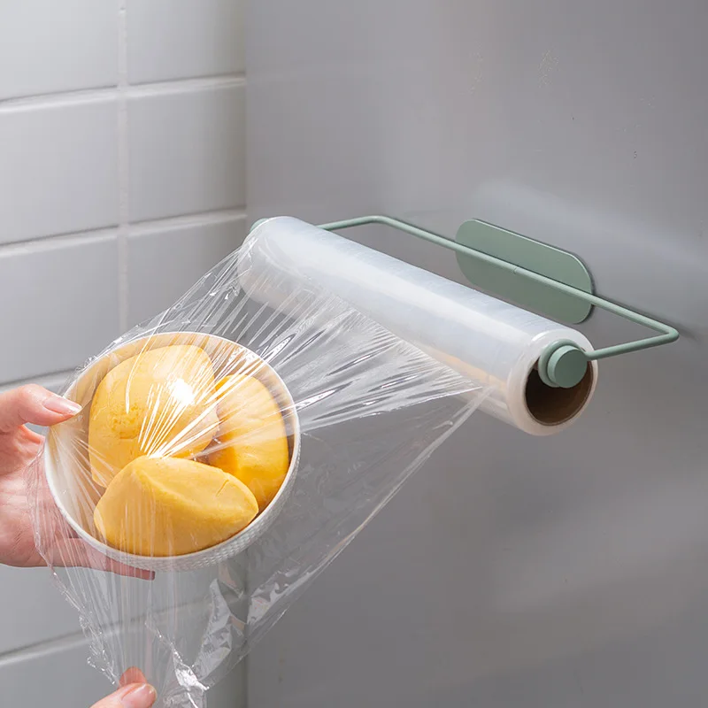 

Kitchen Paper Towels Towel Rack Paper Cling Film Shelving Kitchen Accessories Non-punching Lazy Rag Roll Paper Holder