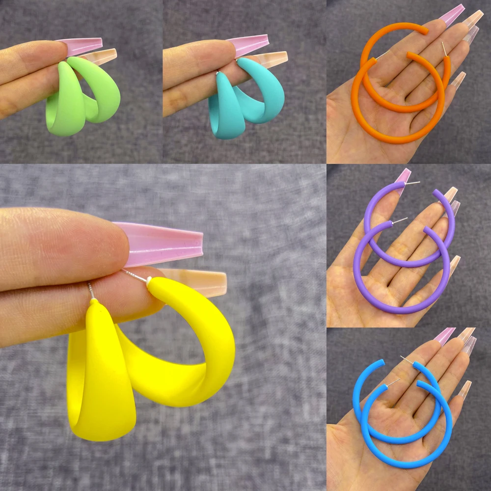

Type C Hoop Earrings For Women 2022 New Fashion Color Earrings Trend Ladies Party Gift Jewelry Factory Wholesale Direct Sales