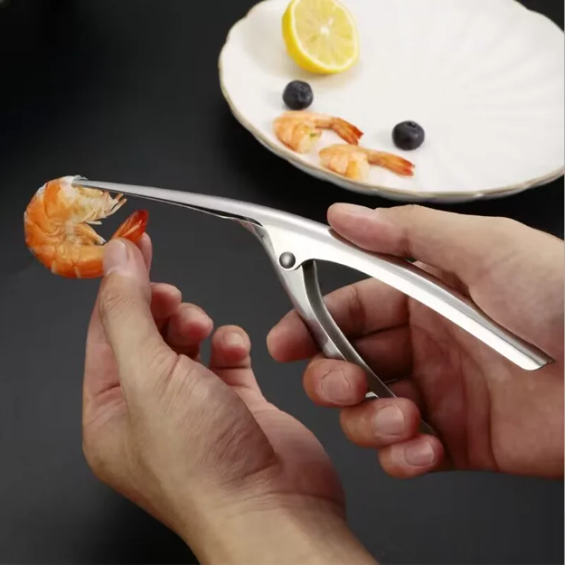 

Stainless Steel Shrimp Peeler Prawn Shrimp Deveiner Fishing Knife Lobster Shell Remover Peel Device Kitchen Seafood Tools 2023