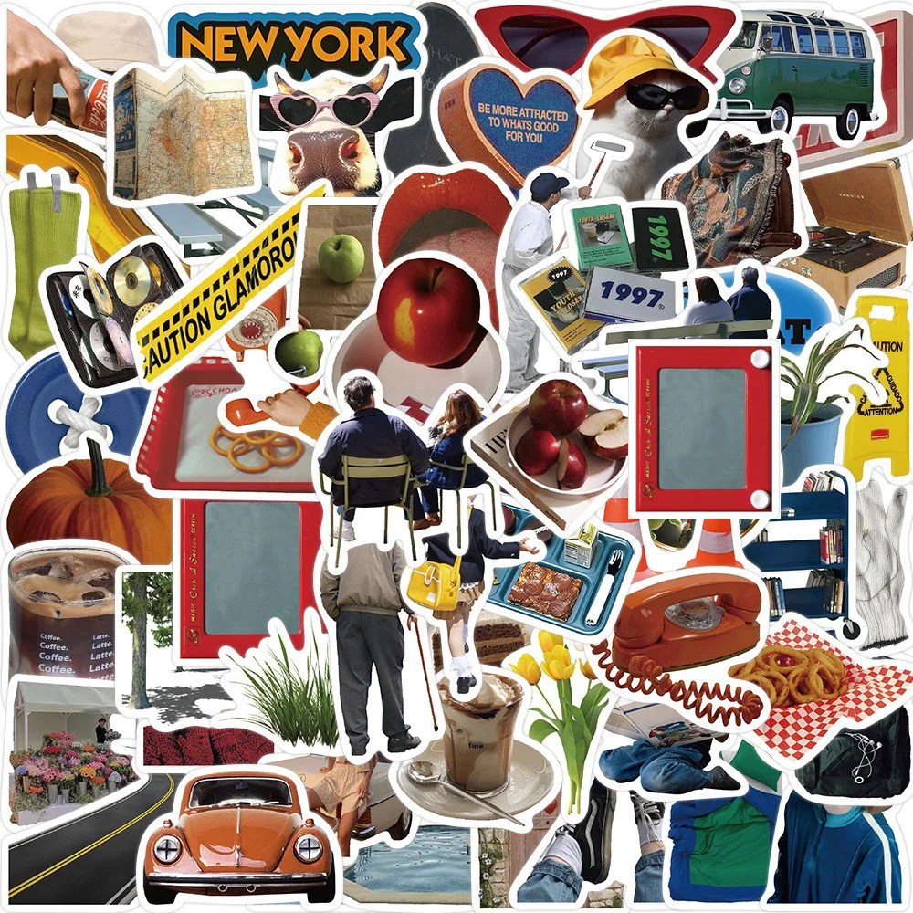 

10/30/63 шт., декоративные наклейки в стиле ретро